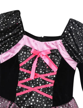 Conjunto Fantasia Infantil Bruxa – Vestido, Chapéu, Varinha e Bolsa
