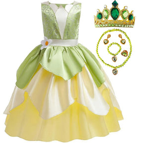 Fantasia Infantil Princesa Tiana – Conjunto Completo