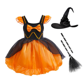 Fantasia Infantil Princesa Abóbora Para Halloween (Vestido + Acessórios)