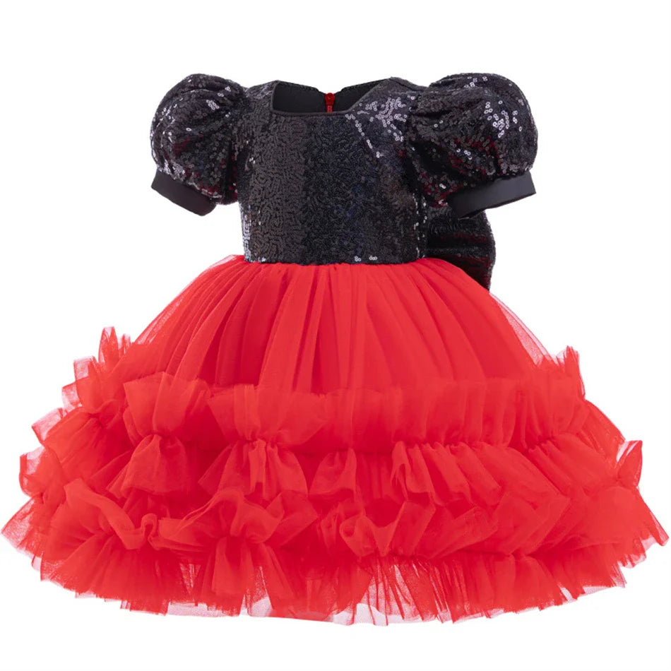 Fantasia Infantil Vermelha Minnie com Paetês
