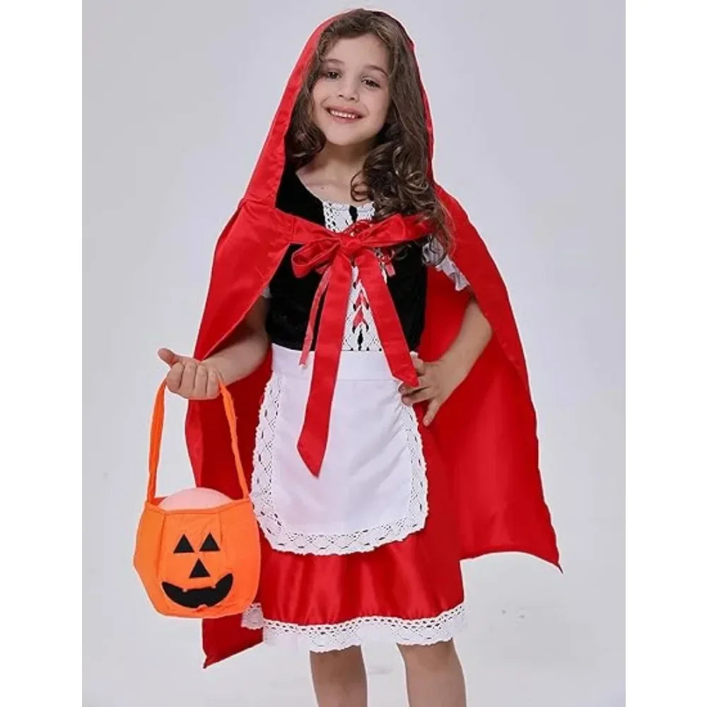 Fantasia Infantil Menina do Capuz Vermelho – (Vestido com Capa + Tiara e Bolsinha)