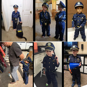 Fantasia Infantil Policial Masculino – (Rádio, Apito, Algema, Distintivo, Binóculos)