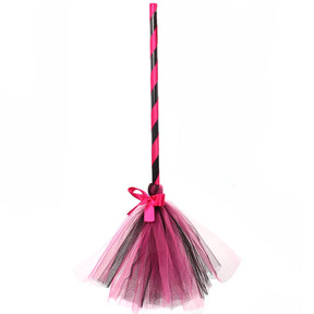 Fantasia Infantil Bruxa Rosa – Vestido Tule com Chapéu para Halloween
