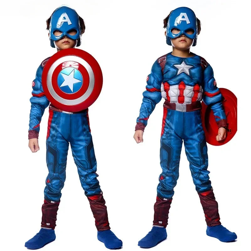 Fantasia Infantil Super-Herói CA – Macacão Musculoso com Cinto
