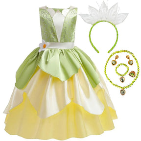 Fantasia Infantil Princesa Tiana – Conjunto Completo