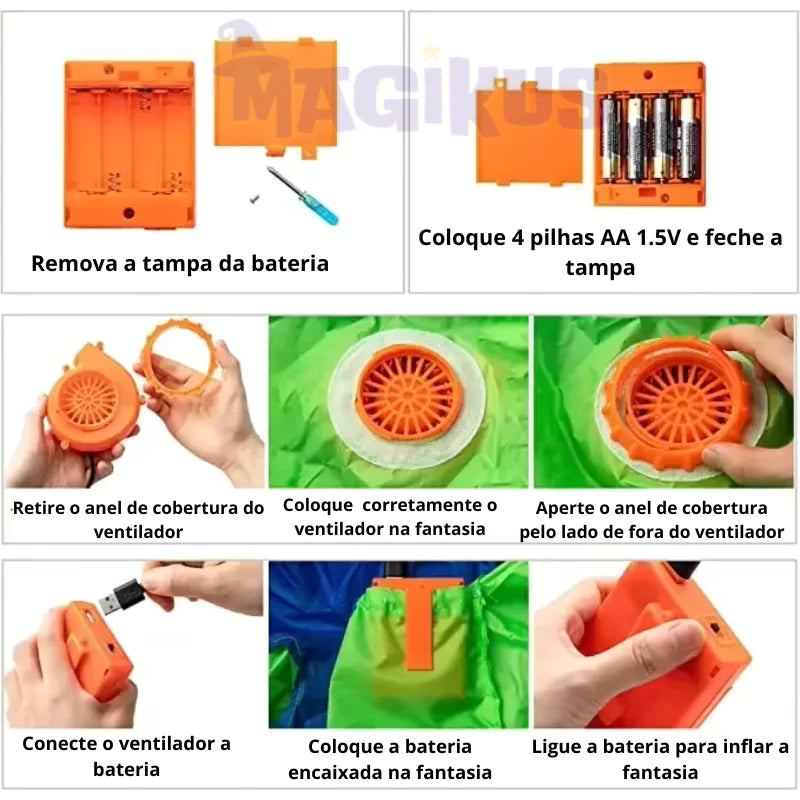 Fantasia Infantil Inflável Rex